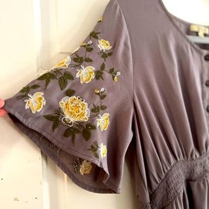 Polagram Embroidered dusty purple dress